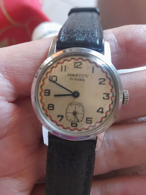 Marten vintage mechanical wristwatch used, 17 rubies, 1940s-50s