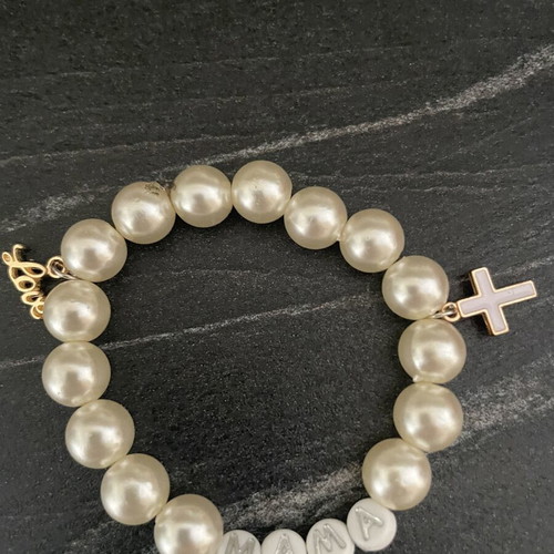 Bracelet with name MAMA, new, white