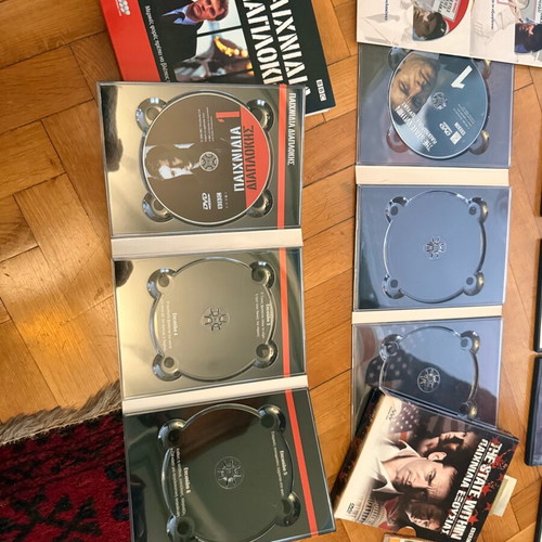 Mixed DVD collection used with series, documentaries, Greek editions