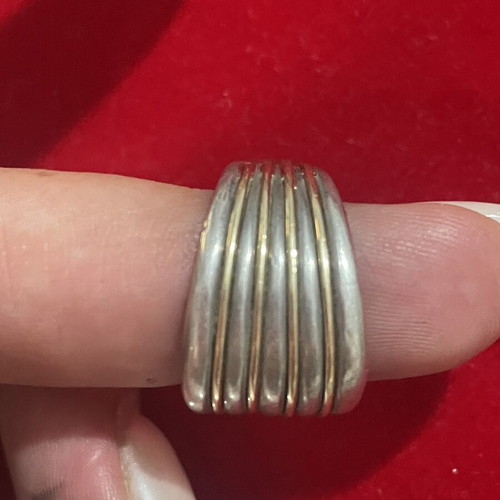 Silver gold ring 925 585 used, size 54