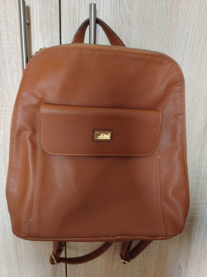 Hunter backpack bag, brown, adjustable straps