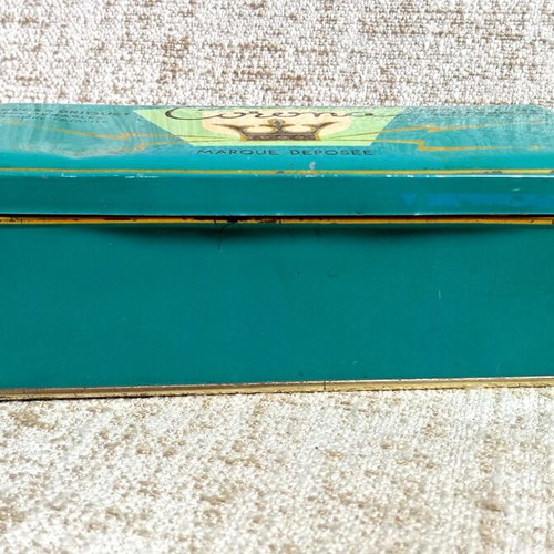 Corona Litho metal box used for lighter flints vintage
