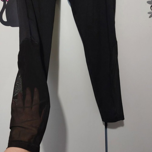 Crivit sports leggings used with calf transparency black size M