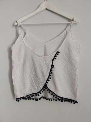 Regalinas women's polka dot camisole top size S like new, black and white