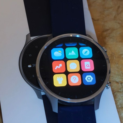 Xiaomi Watch Color smartwatch, silver with blue strap