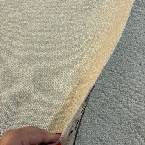 Bedroom rugs set used, modern motif with fringes