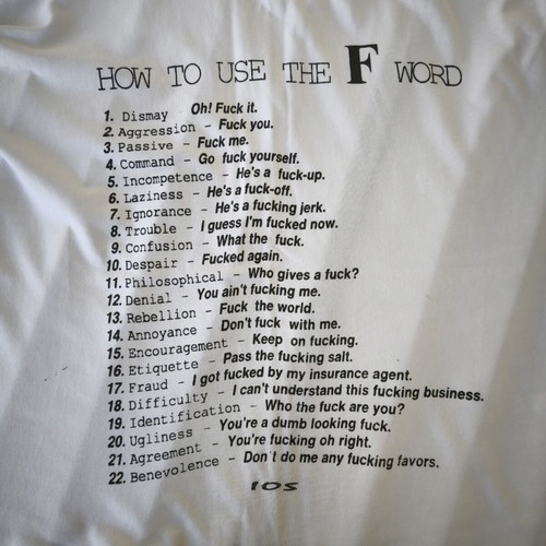 Vintage 90s T-Shirt "How to Use the F Word" Original Tourist Souvenir, Size M, White