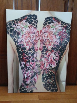 Canvas print The Girl with the Tattoo like new 45x60.5 cm