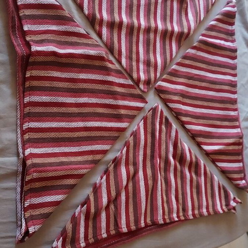 Cotton dinner napkins set of 4, large size, striped, handmade