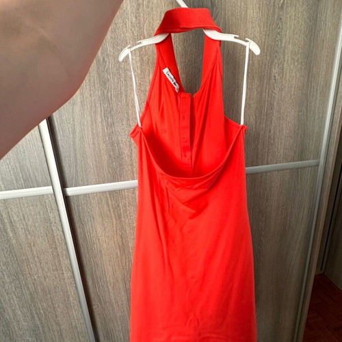Lacoste dress new, size 36, red with collar and buttons