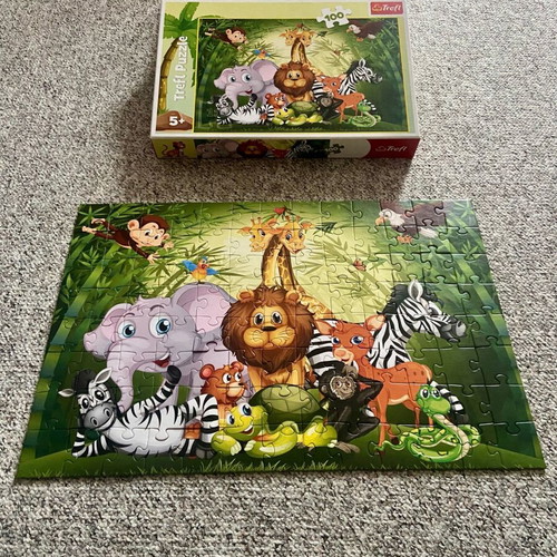 Trefl children's puzzle 100 pieces with jungle animals new