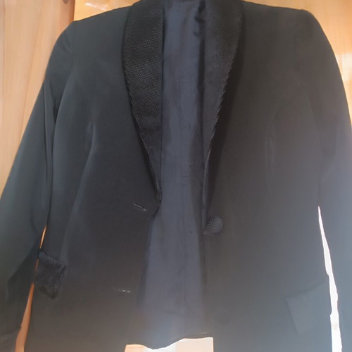 Vintage women's tuxedo blazer, black, large
