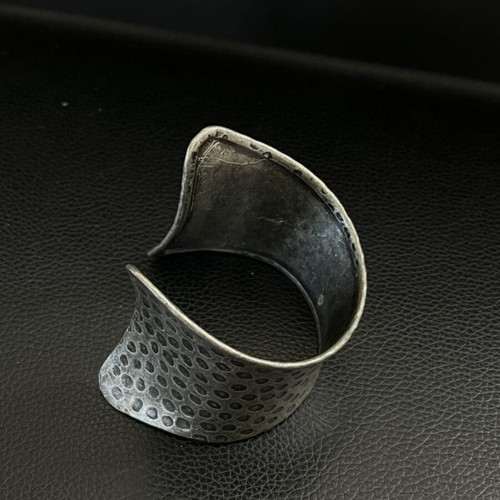 Hammered metal bracelet, silver color