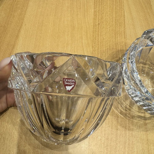 Orrefors Sweden crystal vases new, sold together