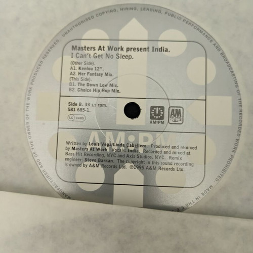 Masters At Work Present India I Can't Get No Sleep 12" vinyl
