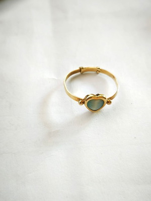 Gold adjustable ring 14k 585, white to yellow gold tone