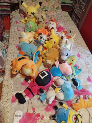 Set of various plush toys mainly Pokémon