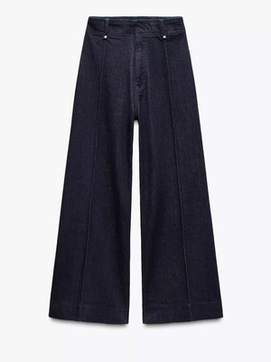 Zara wide leg jeans like new, blue, size L