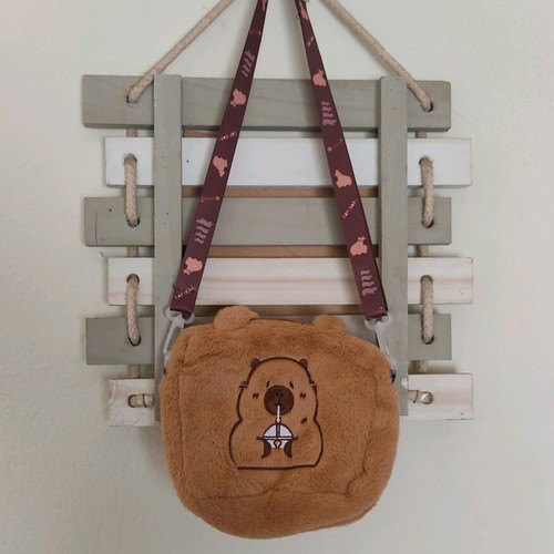 Brown bag with teddy bear design new for little princesses