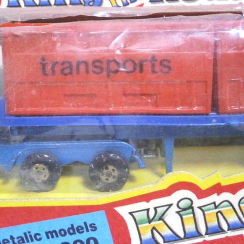 King of the Road Polfi Toys blue vintage metal truck new with box Greek