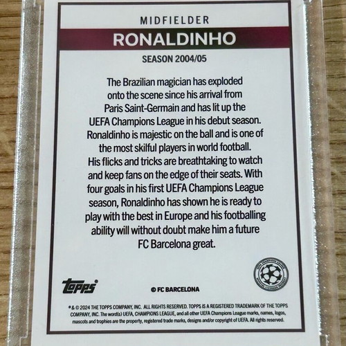 Ronaldinho Barcelona RC The Lost Rookie Topps 2024 card