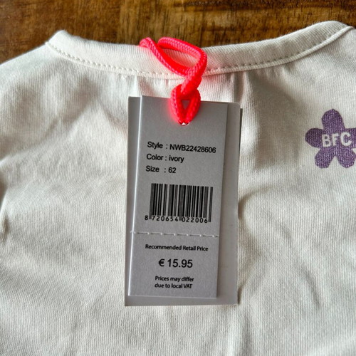 Babyface Ivory Monkey Long Sleeve Shirt, Size 62