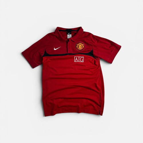 Nike Vintage Y2K Manchester United Polo Shirt 2011-2012 Red like new