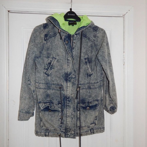 Τζιν μπουφάν παρκά με κουκούλα acid wash medium καινούργιο