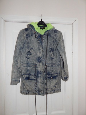 Τζιν μπουφάν παρκά με κουκούλα acid wash medium καινούργιο