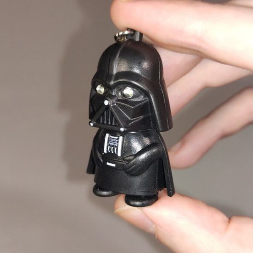 Darth Vader keychain figure like new with LED light-up eyes