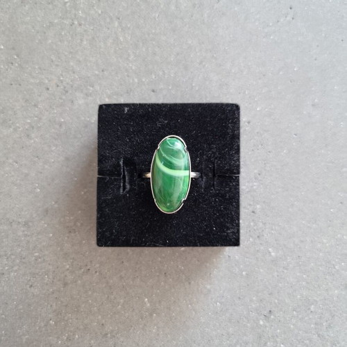 Vintage ring with green oval cut stone