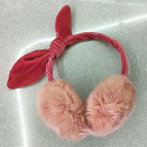 Earmuffs with Velvet Bow like new, pink, warm and stylish