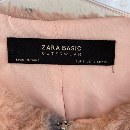 Zara short fur like new, blue and pink