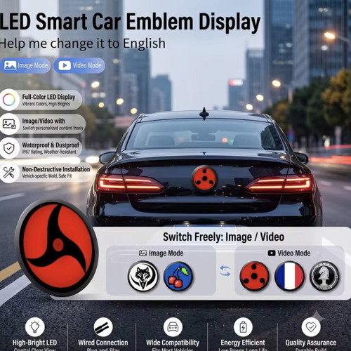 Digital LED Logo with Dynamic Animation for Car Badge
