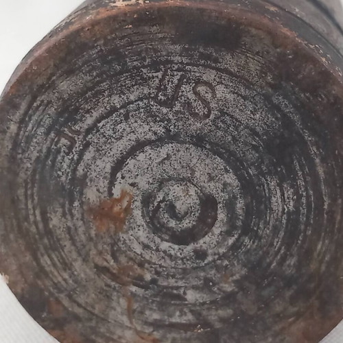 Old empty shell vase with painting, possibly Balkan or Asia Minor campaign period