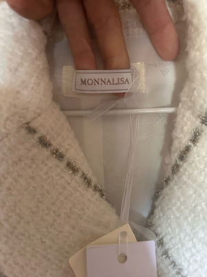 Παιδικό παλτό Monnalisa 8 ετών καινούργιο, άσπρο-μπεζ, μέγεθος 128 εκ
