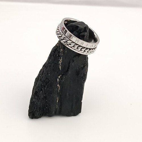 Viking Anti Stress Titanium Ring & Cross Earrings Set for Men