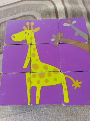 Puzzle with Cubes used, wild animals