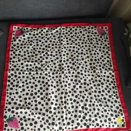 Square polka dot vintage silk scarf like new