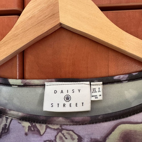 Daisy Street Crop Graphic top, purple multicolor, size S