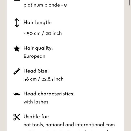 L'IMAGE Raphaela Hairdressing Mannequin with Natural Blonde Hair New