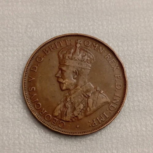 Australian One Penny 1923 coin used, King George V