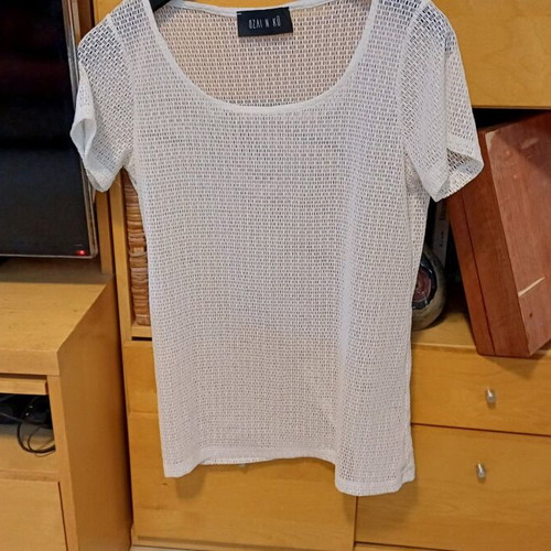 Mesh blouse like new, white, size M