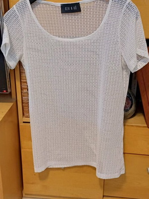 Mesh blouse like new, white, size M