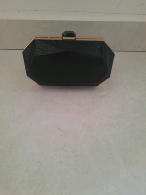 Bershka black clutch and chain bag new