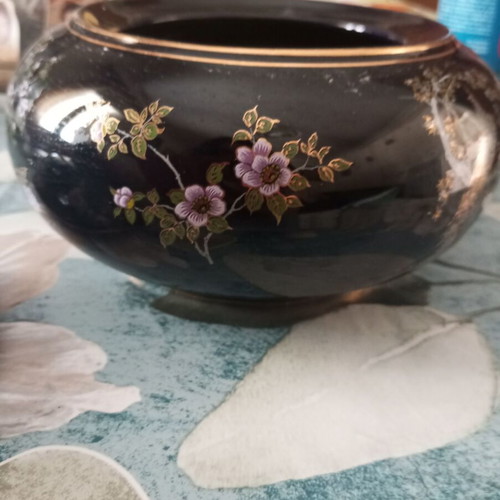 Vintage porcelain chocolate pot with handmade painting, like new