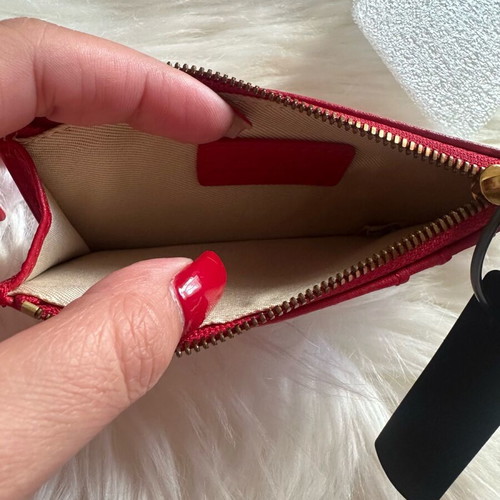 Authentic Pinko leather card holder new, red