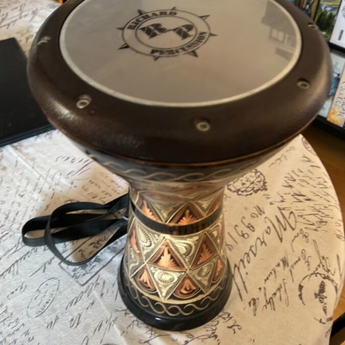 Handmade Copper Doumbek Drum used with carved decoration