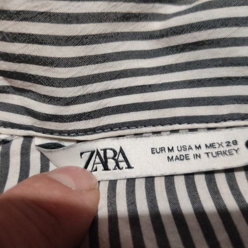 Zara women's striped oversized shirt black and white size M like new