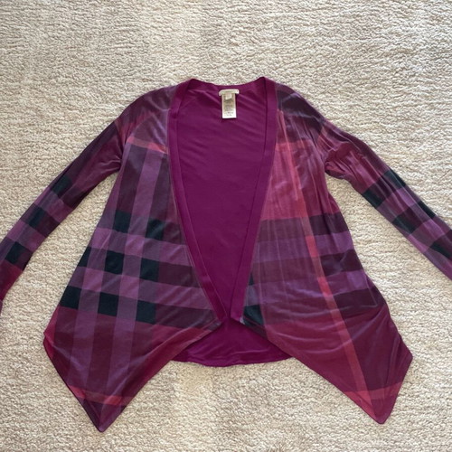 Burberry Brit asymmetrical check cardigan preloved, double modal fabric